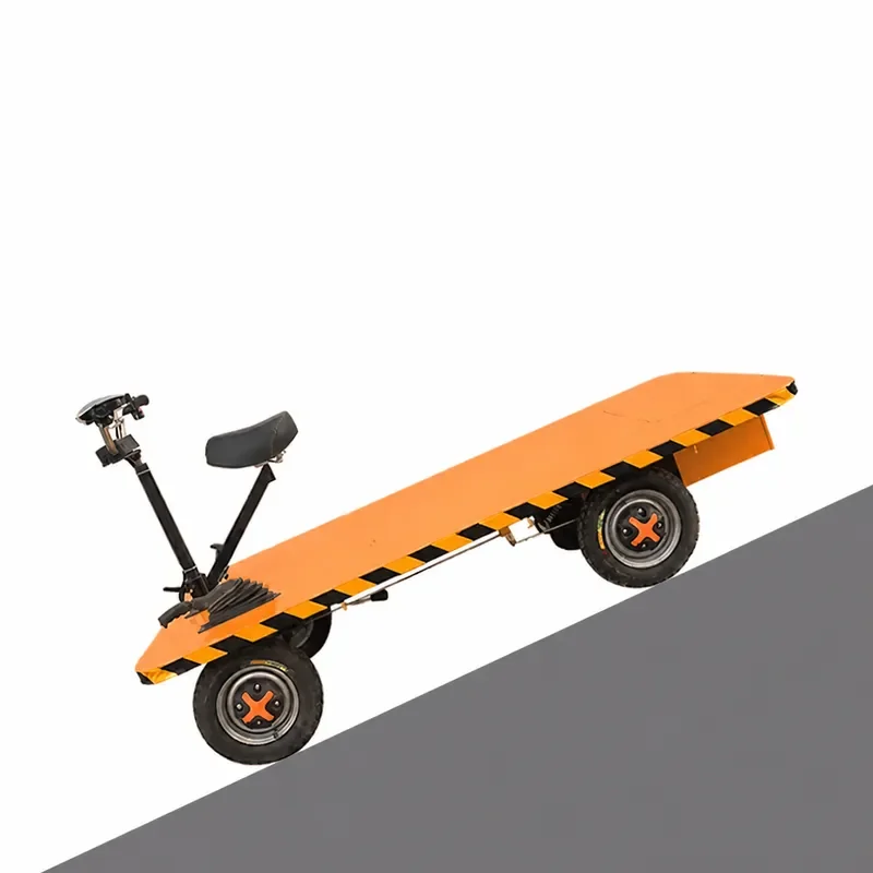Electric Flat Panel Transport Truck Supermarket Warehouse Hand Push 3 or 4 Wheeled Cart for Construction Site Factory Front