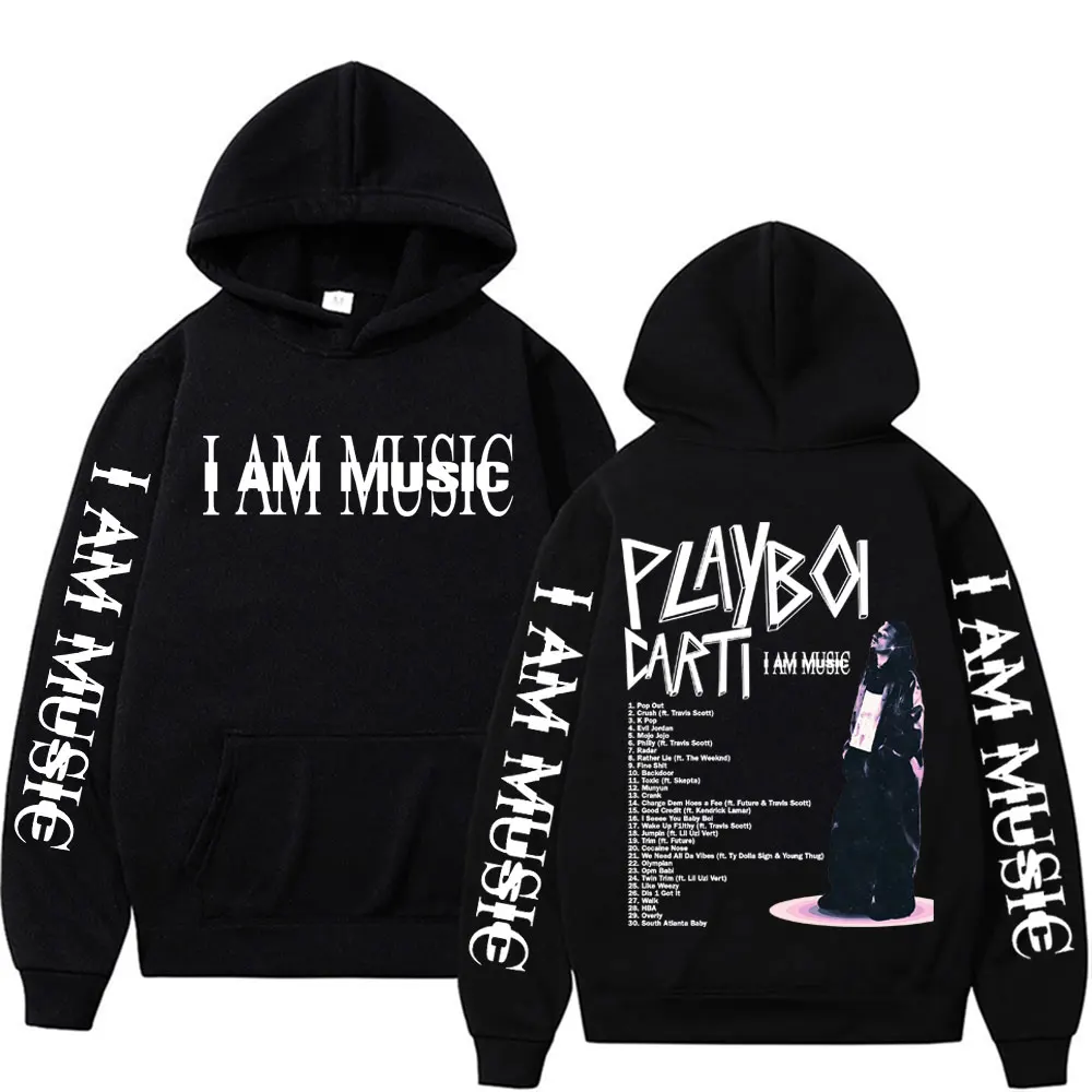 

Playboi Carti I AM MUSIC толстовки с логотипом альбома для мужчин и женщин Harajuku уличная одежда винтажные толстовки высокого качества флисовая удобная толстовка