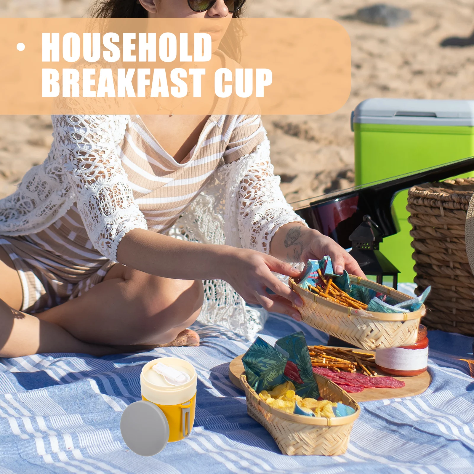 

1 set Breakfast With Spoon Leakproof Oatmeal Container Portable Soup Food Cup Airtight Insulated Outdoor Breakfast Carrier