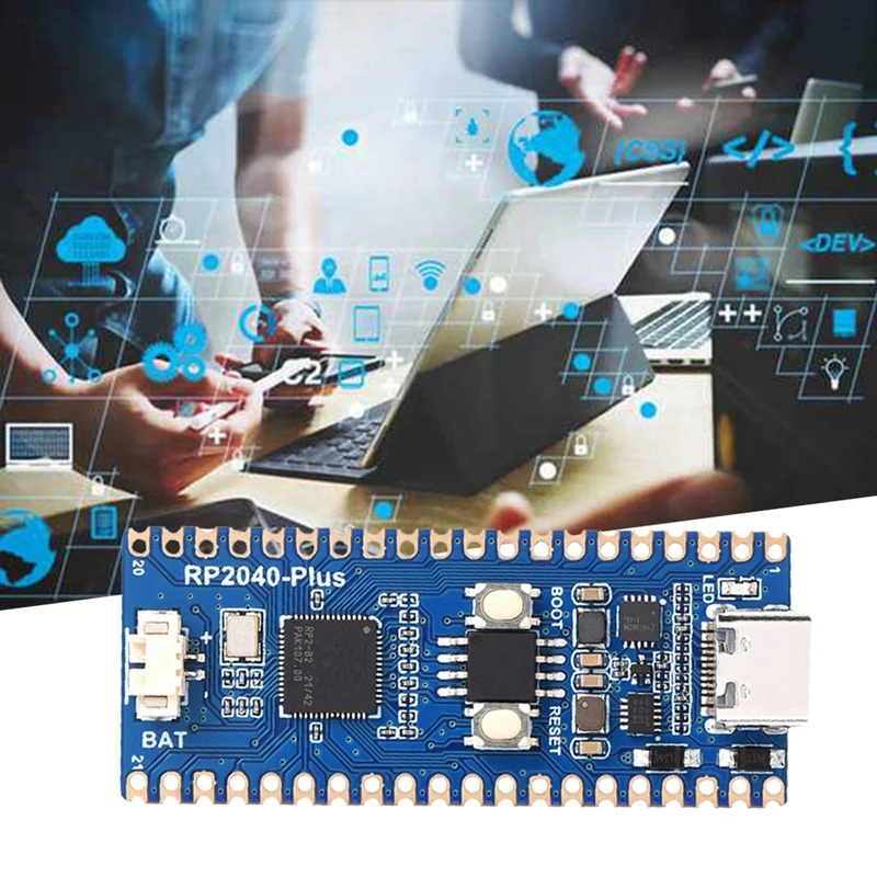 Waveshare RP2040 Plus Microcontroller Upgrade RP2040 Dual Core Processor 16MB On-Chip Flash For Raspberry Pi Pico