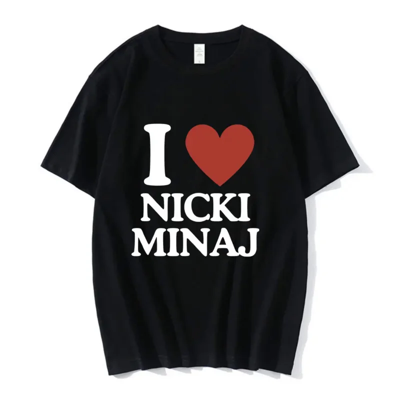 

Футболка I Love Heart Nicki Minaj для мужчин и женщин, модная футболка в стиле хип-хоп с коротким рукавом, 100% повседневные хлопковые футболки большого размера, уличная одежда