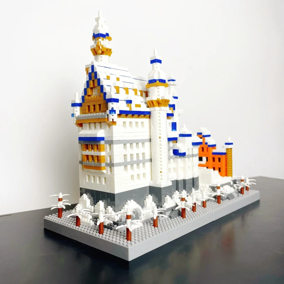 Knew Built White Swan Castle Micro Mini Building Blocks Set Impeccable German Architecture Educational Hands-on Fun, Ideal Gift