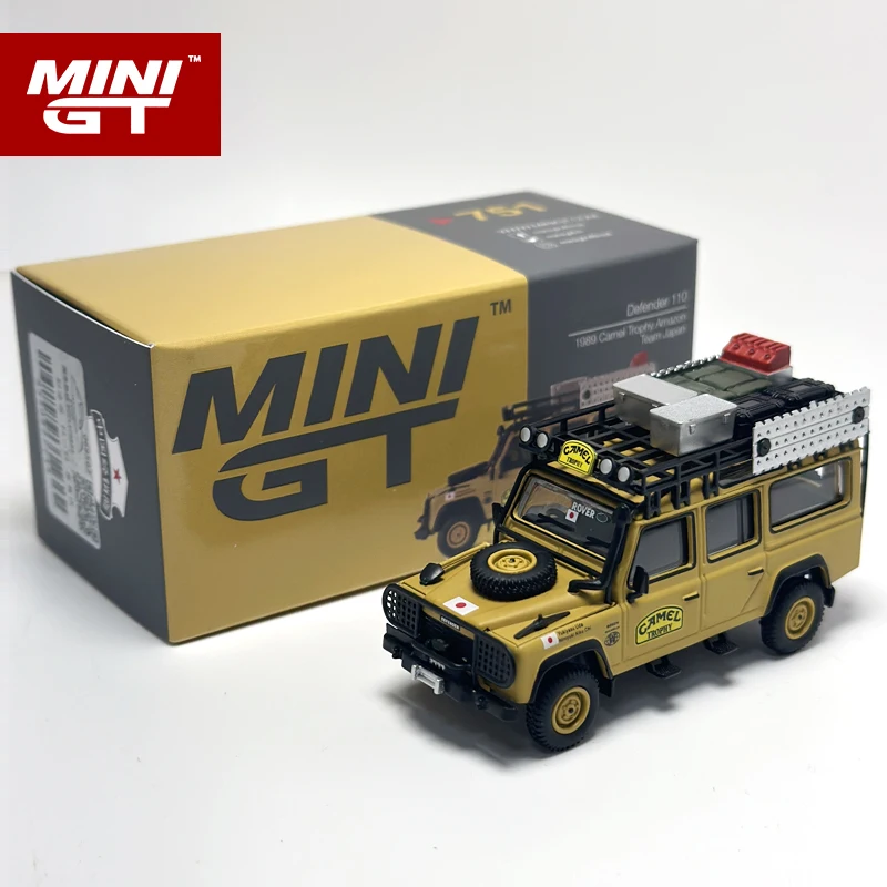 MINIGT 1:64 Defender 110 1989 Camel Trophy Team Japan MGT: Un Modellino di Alta Precisione per gli Appassionati di Auto Classiche