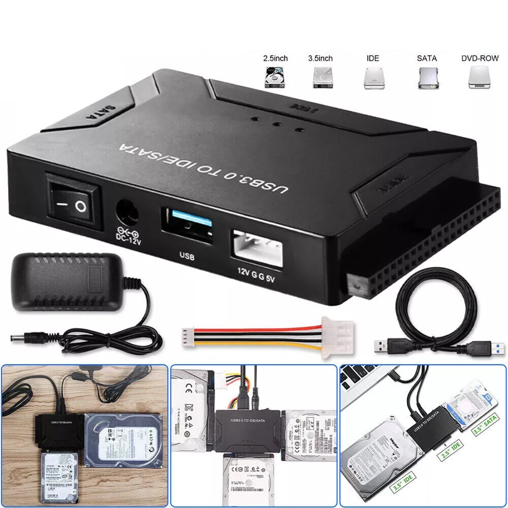 SATA/IDE To USB 3.0 Adapter Hard Disk Converter Cable For 2.5 3.5 Inch IDE SATA Adapter HDD SSD CD DVD ROM CD-RW For PC Computer