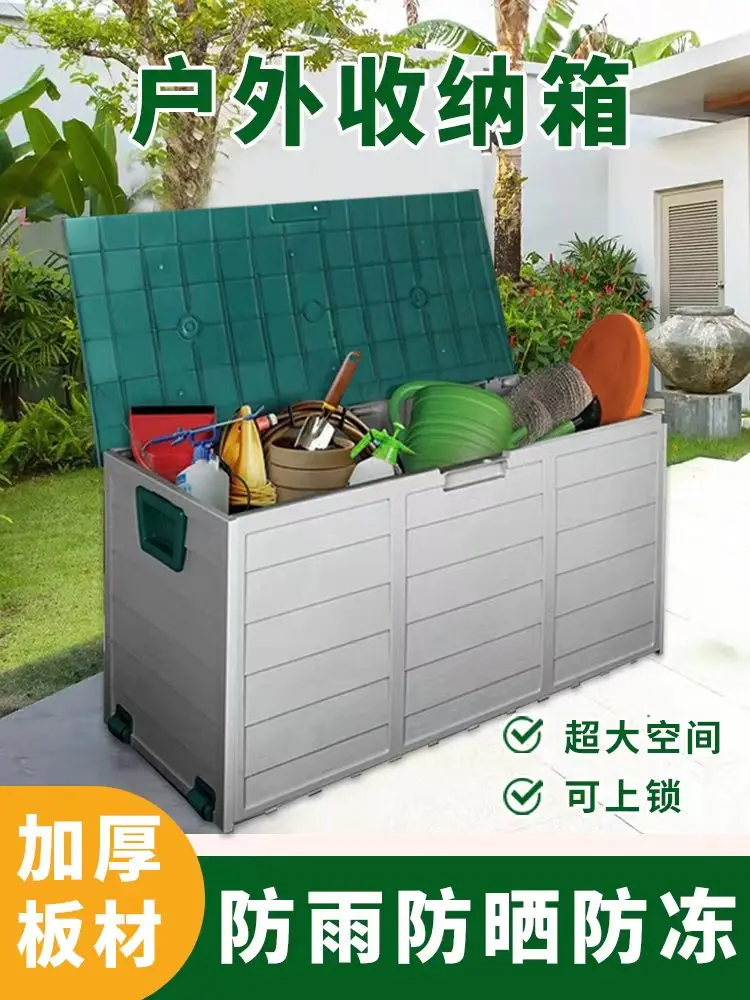 Outdoor Toolbox Locker Outdoor Garden Waterproof Sunscreen Yard Sundries Storage Box Large Balcony Storage Box