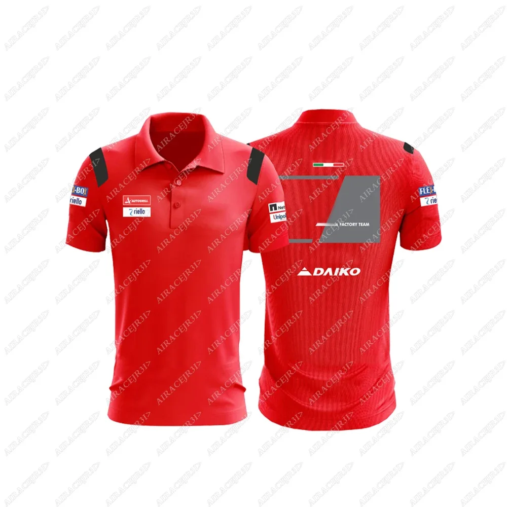 Motos GP Motorcycle For Ducati Polo Shirt CORSE Mens Superbike T-shirt Sports Racing Team Summer Breathable Not Fade Red Black