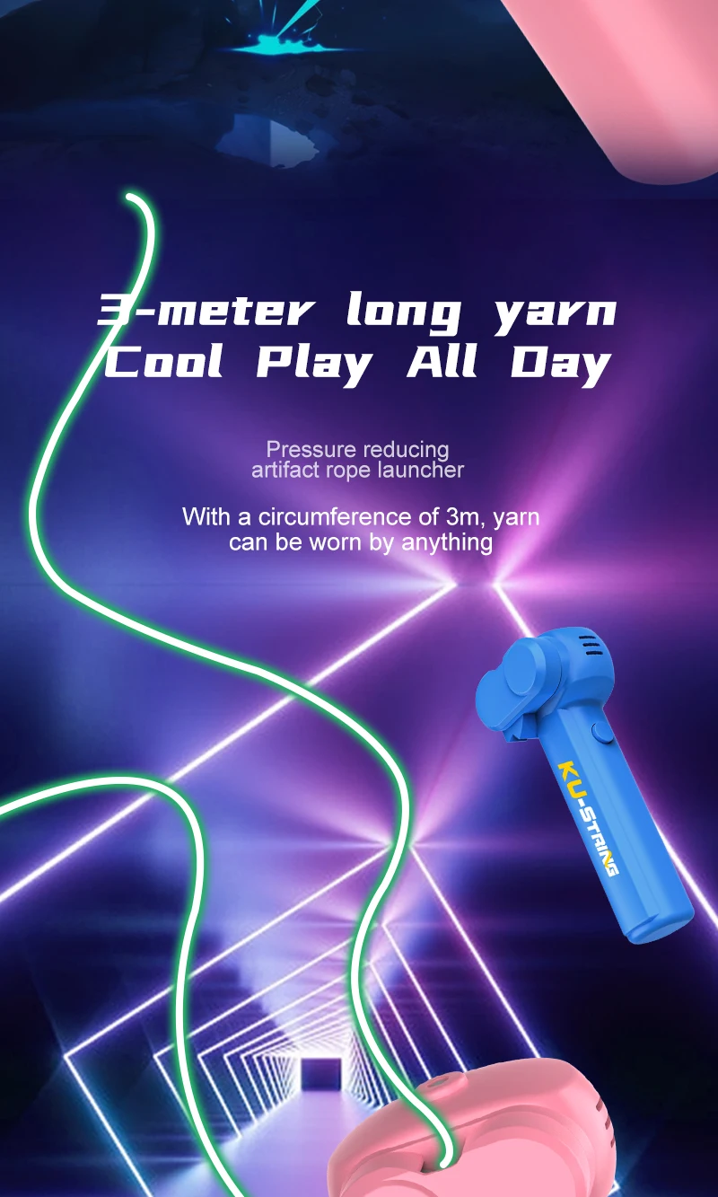 Kinder String Seil Glow in The Dark Spielzeug String Seil Launcher Leuchtende Tragbare Handheld String Stress Relief Spielzeug Für Kinder – Detail 9