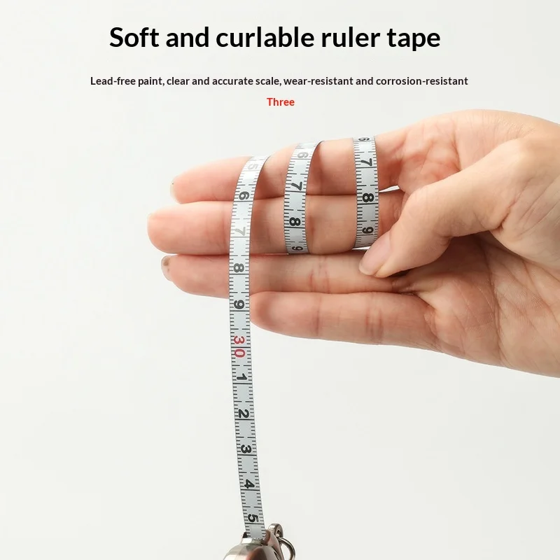 Portable Mini Tape Measure 2m Soft Steel Ruler, High Precision Flexible Retractable Measuring Tool, Compact Pocket Size for Tail