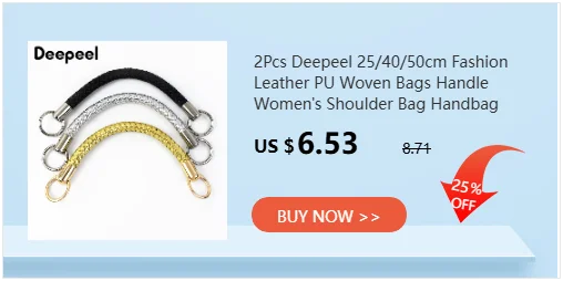 2Pcs 30/40/60mm Bag Handles Colored Replaceable Leather Shoulder Strap Fashion Handbag Weave PU Metal Buckle Accessories