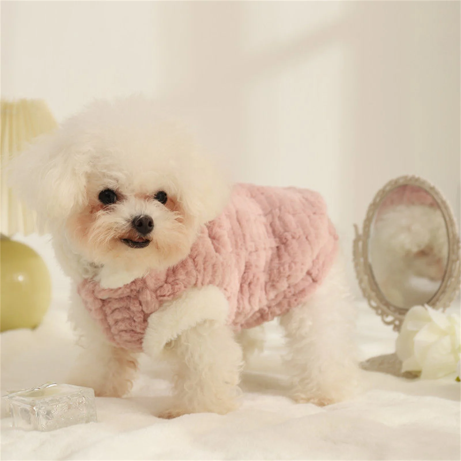 

Dog Sweater Puppy Christmas Flannel Coat Winter Warm Clothes Pet Cat Soft Onesies Jacket