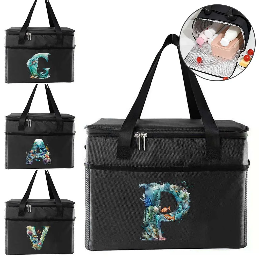 Lunch Box for Women Microwave Lunch Bag Food Container Printing Fish Series Portable Food Thermal Box Office Cooler Lunchbox