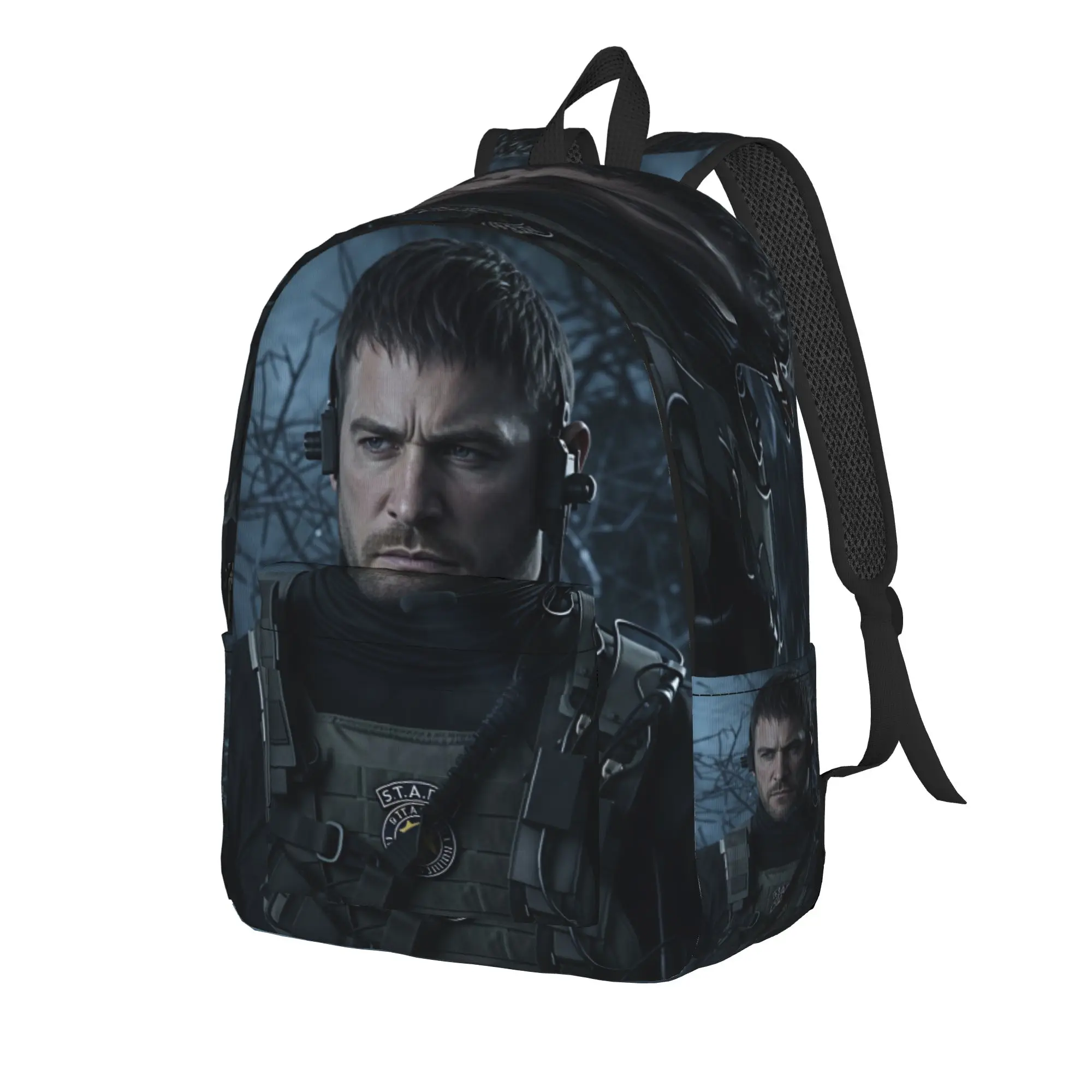 Chris Redfield Resident Evil Backpack  Workout Backpacks Youth Designer Lightweight School Bags Aesthetic Rucksack