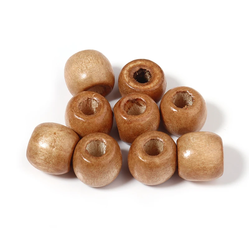 100 teile/los 9 11mm Natürliche Holz Perlen für Schmuck Machen Große Loch Holz Perlen DIY Haar Zubehör Handgemachte armband Halskette – Detail 10