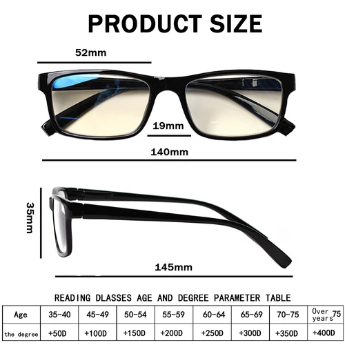 Imagen 2 del producto Turezing-gafas de lectura para hombres y mujeres, anteojos recetados decorativos de moda, bloqueo de luz azul, antifatiga, Anti UV