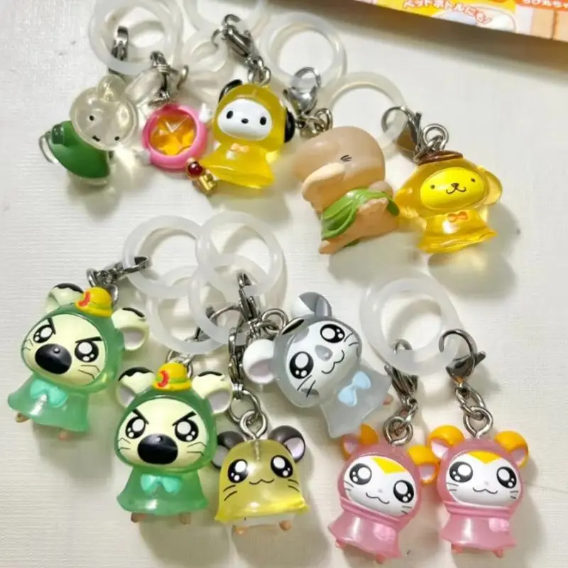 5 unids/set Hamtaro Panda Maxwell versión Q huevo retorcido día soleado muñeca paraguas colgante figura de acción modelo juguetes regalo