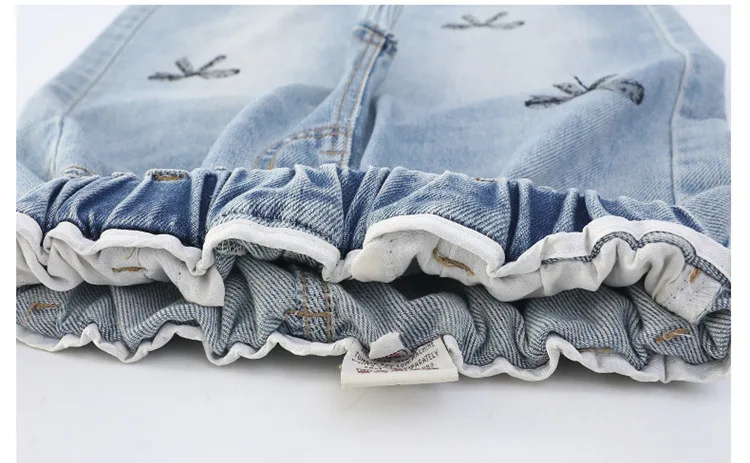 Neue Frühlings- und Herbst-Kinderjeans mit Schleifen für Mädchen, High-Street-Denimhosen mit geradem Schnitt für Teenager, lässige Kinderjeans, Hosen 5-14 Jahre – Detail 9