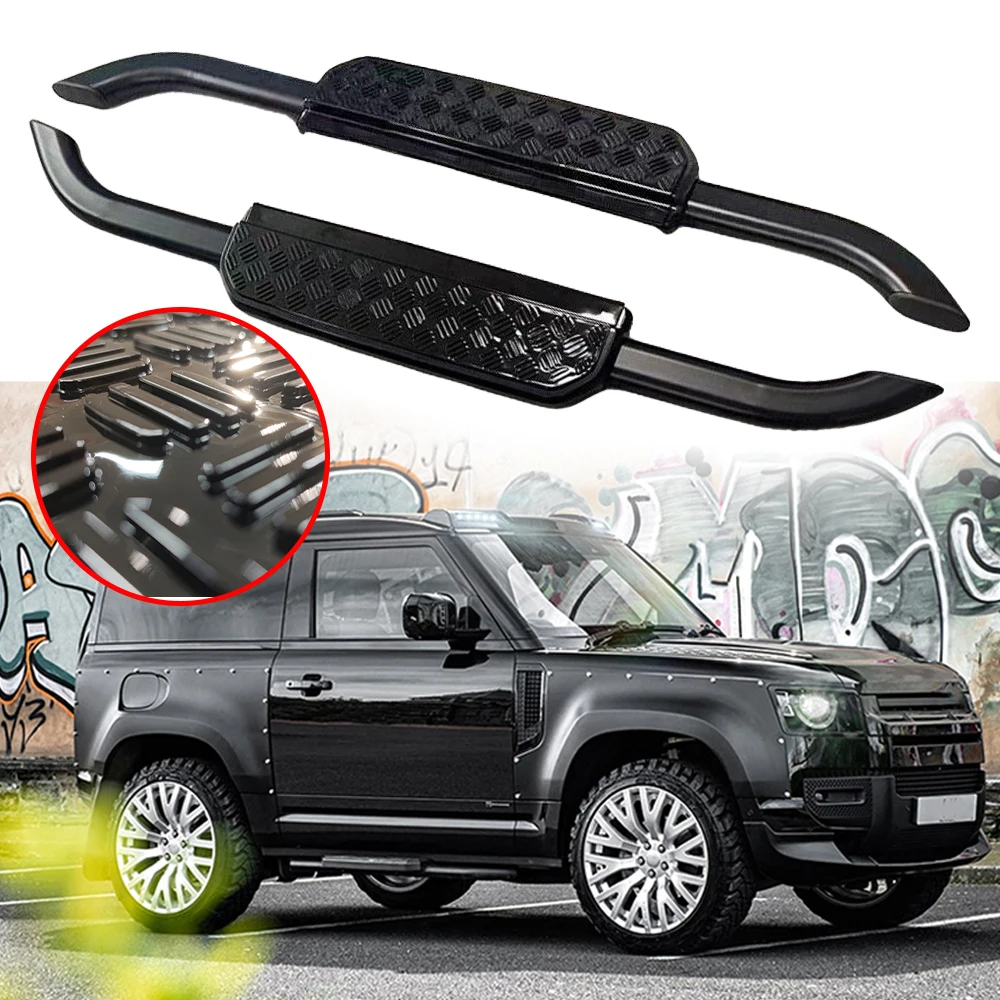 2pcs Side Step fit for Land Rover Defender 90 2020-2024 L663 2door Running Board Pedal Rail Board