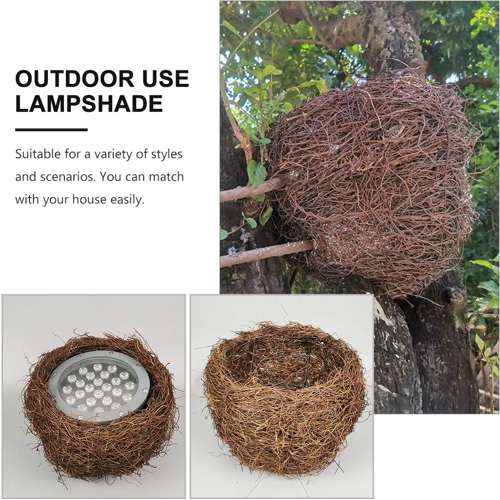 1Pcs Birdhouse Shaped Lampshade Simulated Rattan Weaving Outdoor Use Lampshade Aesthetic Natural Light Diffuser Decorative Lamp
