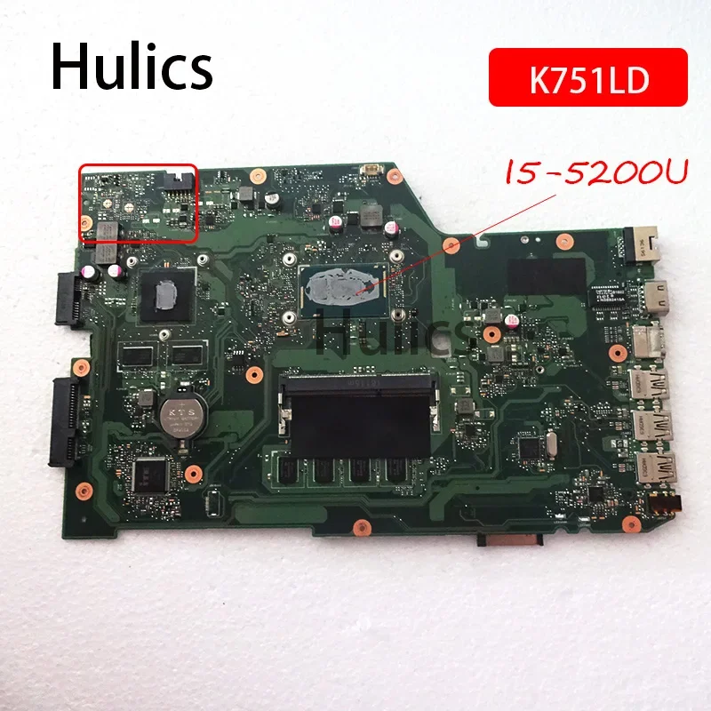 

Hulics использовала материнскую плату X751LD I5-5200U 4 ГБ для ASUS X751LB R752L R752LD R752LN X751LN основная плата ноутбука основная плата