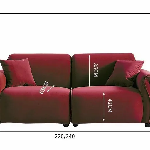 

North American rural retro, sofa living room simple small apartment, retro red sofa octopus, velvet fabric sofa