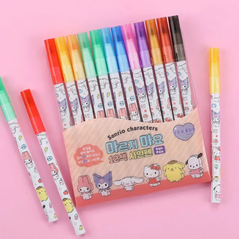 Sanrio Don't Mardo 12 Colors Sine Pen for Children's House for Elementary School Elementary School entrance gift Graduation gift