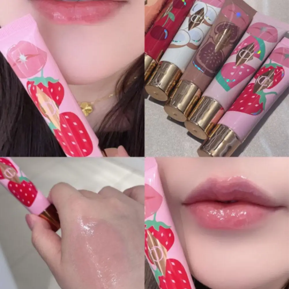 Charlotte/tilbury Jelly Lip Gloss High-Shine Plumping Lip Gloss No-Sticky Hydrating Volumizing Vitamin E for Daily Wear