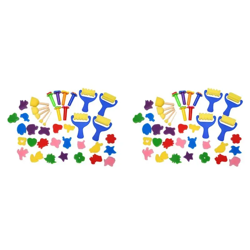 Superior-78X Early Learning Mini Flower Sponge Painting Brushes Craft Brushes Set For Kids Shipping By FBA