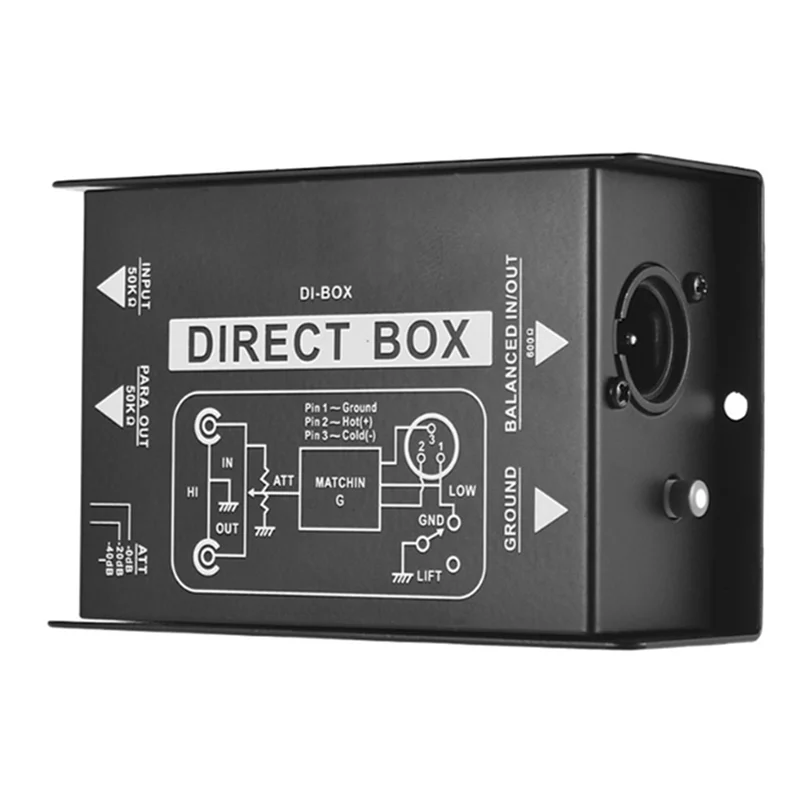 JABS-2X Passive Direct Box Single Channel Passive DI-Box Direct Injection Box Balanced & Unbalance Signal Audio Isolator