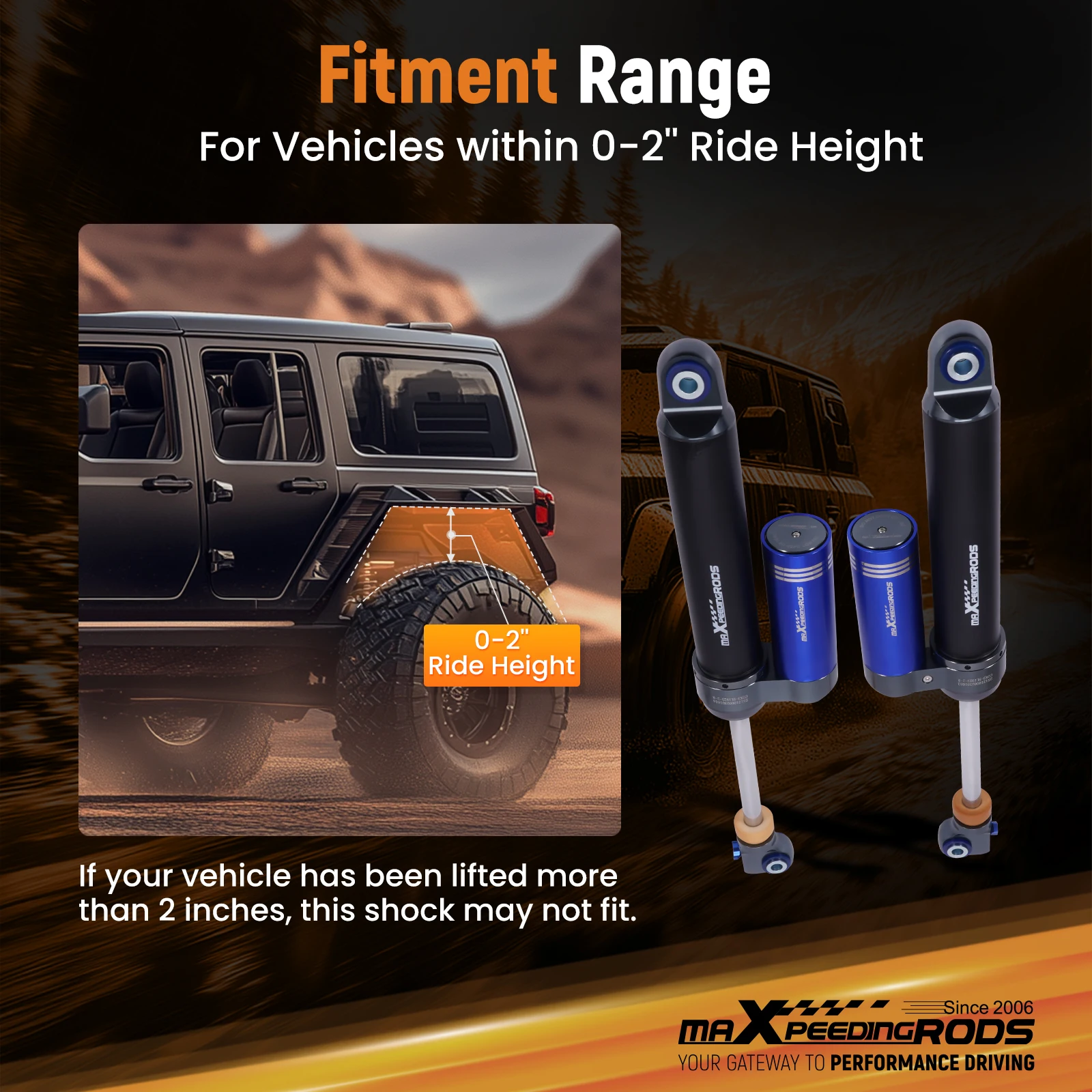 New  X3 Series 0-2 Inches Rear Off-road Shock W/ Reservoir for Chevrolet Silverado 1500 for GMC Sierra 1500 2019-2025