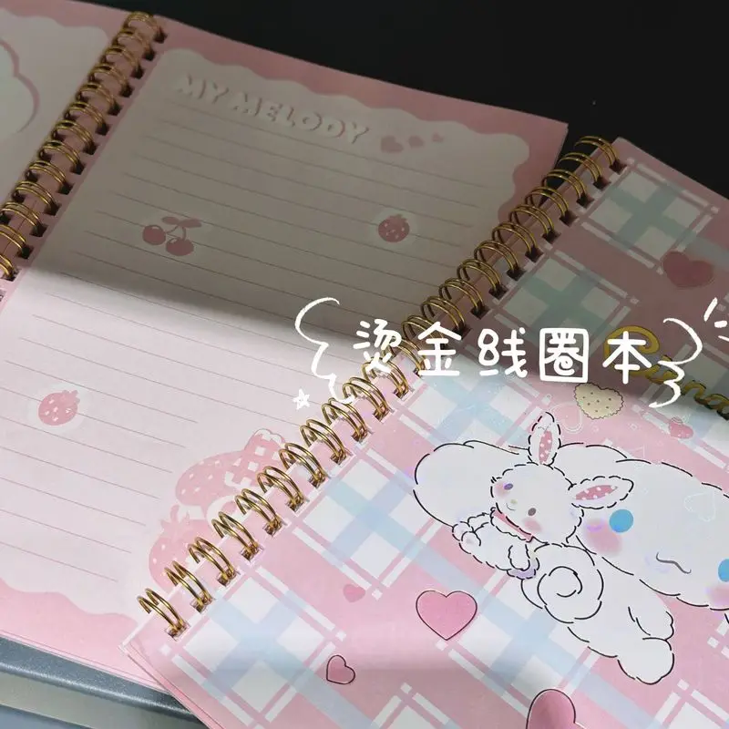 10pcs Cartoon Sanrio A5 Coil Book Colored Inner Page Notepad Lovely Kuromi Pochacco Melody Notebook Stationery Wholesale