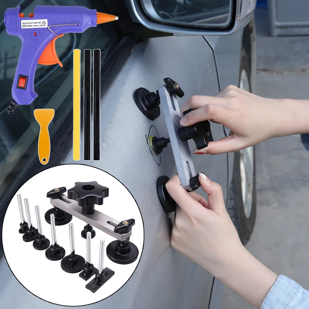 Auto Body Dent Puller Kit, Auto Paintless Dent Repair Kit with Bridge Puller, Car Dent Removal Kit Powerfully Pops Car Dents