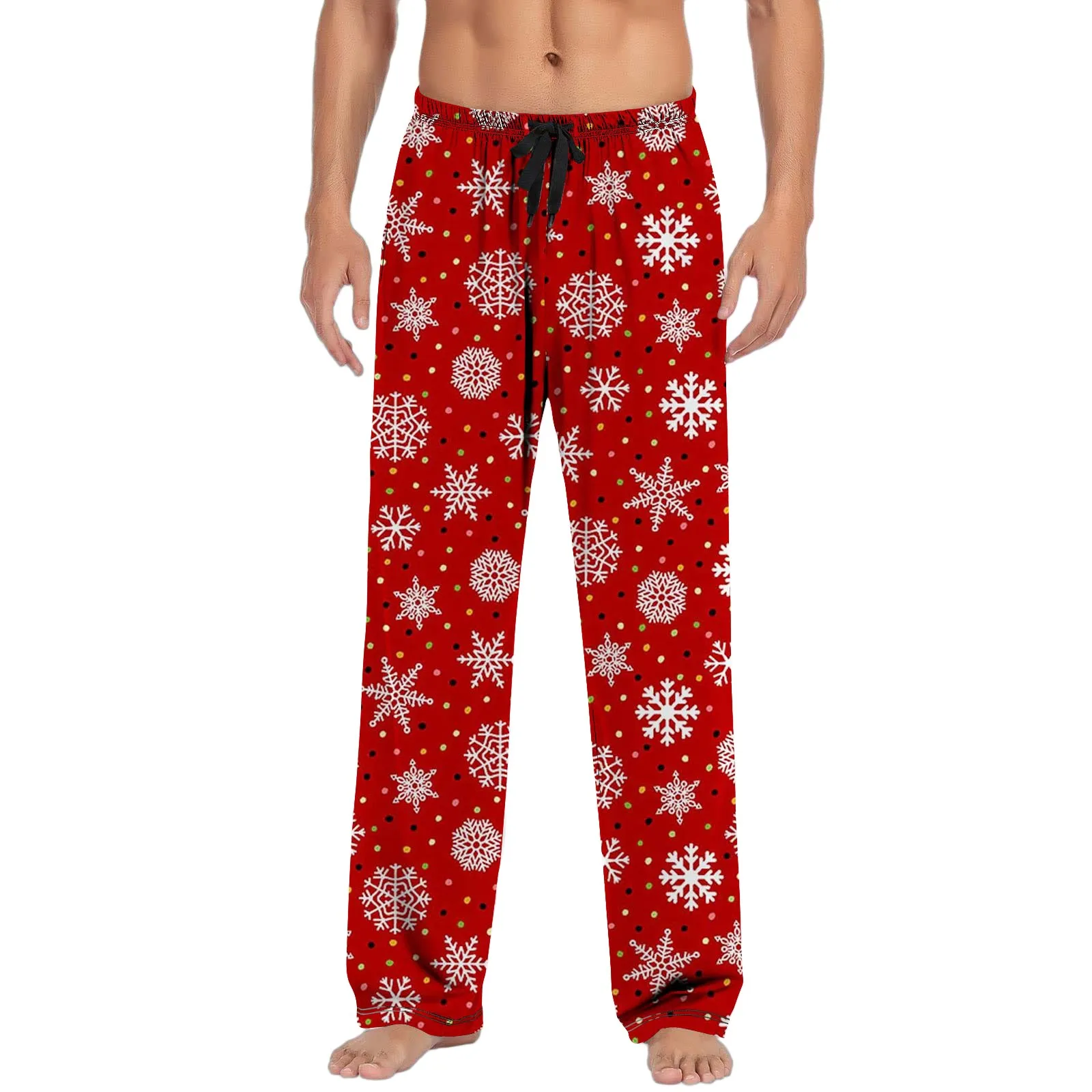 Perna larga calças compridas natal dos homens do vintage xadrez solto harajuku y2k neve streetwear simples all-match ano novo casa pantalones