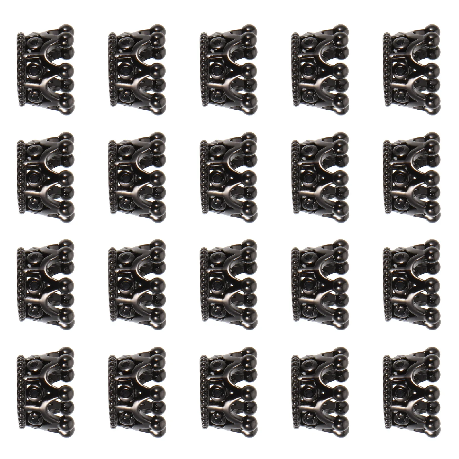 

20 Pcs Mini Crown Copper Decor Black Zircon DIY Materials Necklace Pendant Earring Craft Supplies Exquisite naments Family Decor
