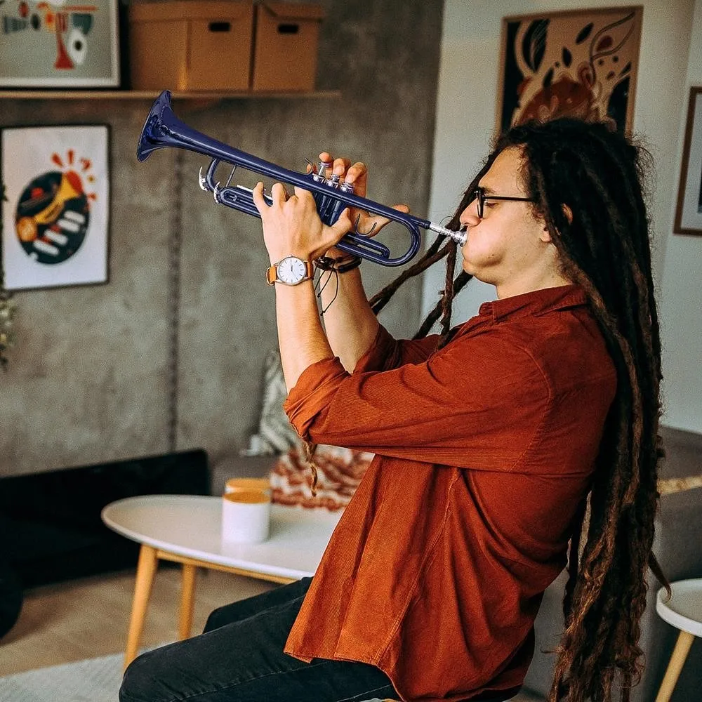 فرقة مدرسية جديدة للطلاب باللون الأزرق Bb Trumpet مع هدية عيد الميلاد للمبتدئين #1