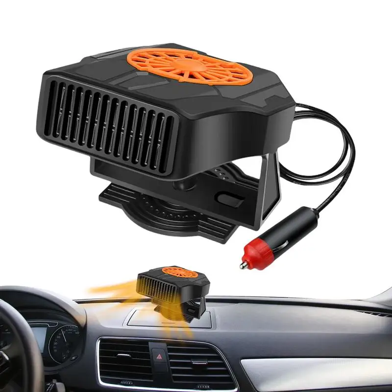 Car Heater And Defroster Windshield Defroster Defogger Rotating Portable Compact 2-in-1 Fast Heating And Cooling Modes Defogger