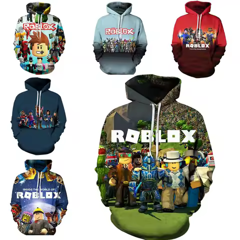 New ROBLOX Creative Cartoon 3D Digital Printed Hoodie Hoodie Pullover for Couples Fashion Hoodie Trendy Men's Daily Necessities