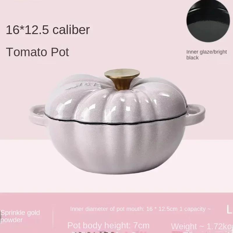 Enamel Cast Iron Pot Creative-Shaped Whimsical Cookware Steaming Stewing Pan for Home Use Induction Cooker Pan