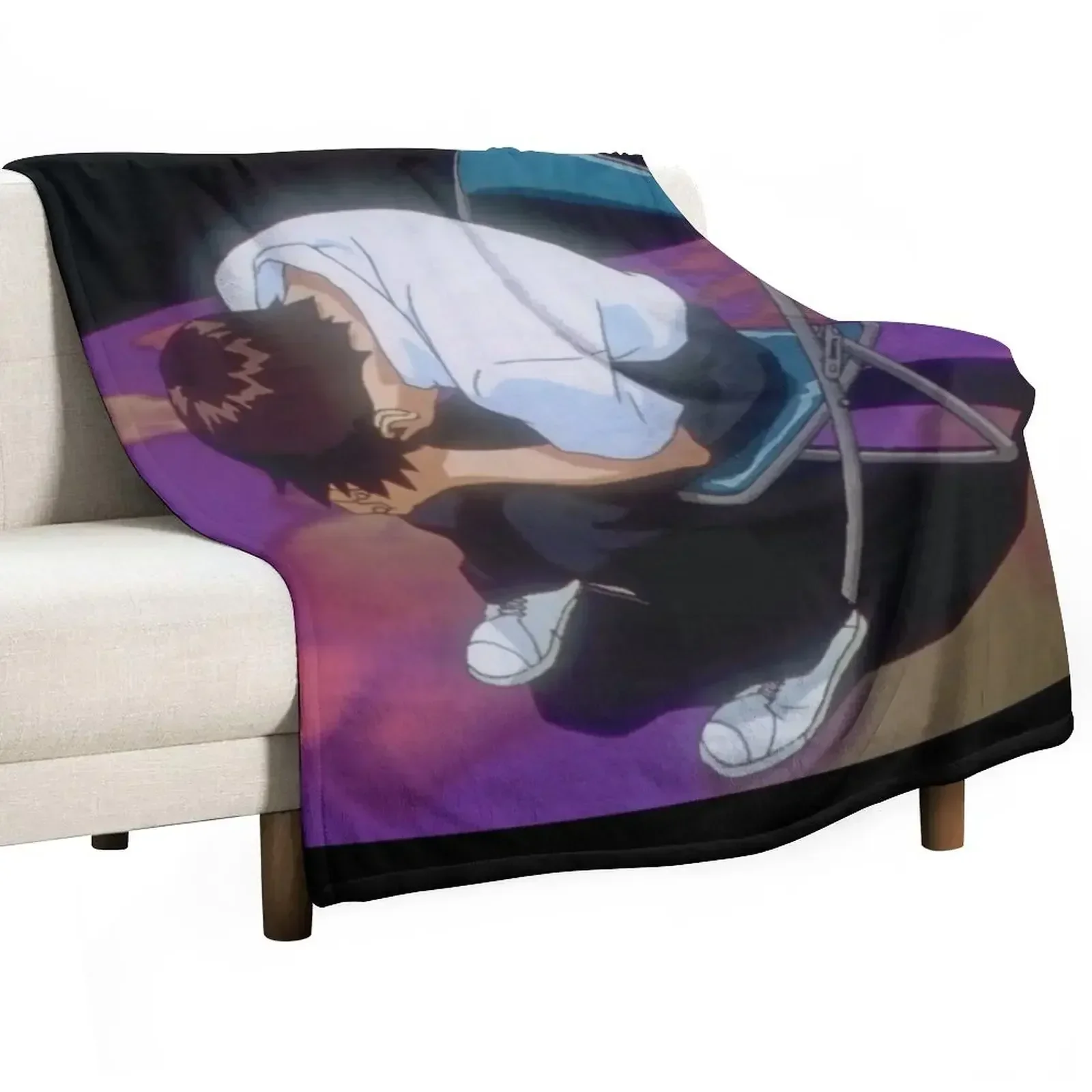 Shinji Crying Throw Blanket Hairy Baby blankets ands Blankets