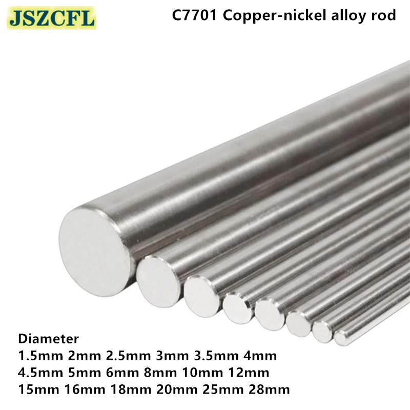 5 Buah C7701 Batang Aloi Tembaga-nikel Dia 1.5Mm-28Mm B18 Batang Perak Nikel Bilah Cupronickel Tahan Korosi Bahan DIY 500MM