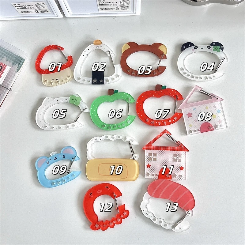 Kawaii Illustration trinkets keychain bag charms Acrylic pendant decoration Carabiner Backpack Pendant Handbook Decoration Gifts