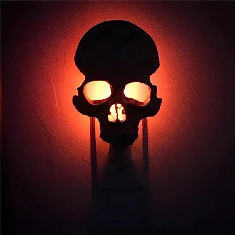 Halloweenowa lampka nocna z czaszką Horror lampa, gotycka lampka nocna z czaszką, wtyczka lampy szkieletowej do dekoracyjnej ściany gotycka wtyczka amerykańska