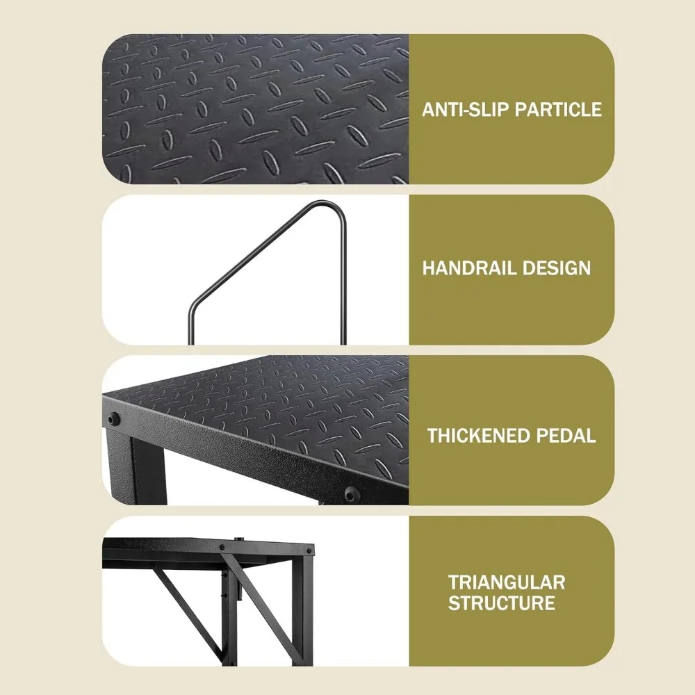 Robuste oberirdische Poolleiter mit 660 Pfund Kapazität, Tritthockergriff, Outdoor-Wohnmobil-Treppe für Camping und Reichweite