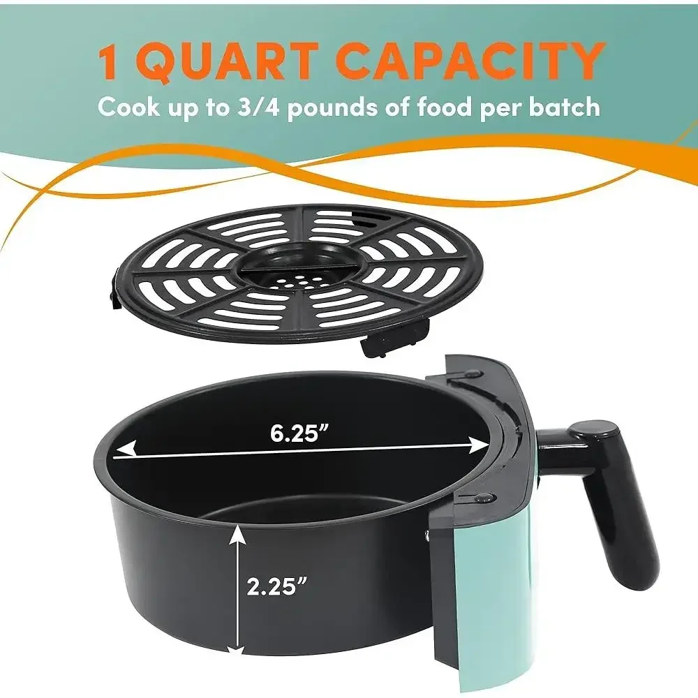 Compact Electric Hot Air Fryer Oil-Less Healthy Cooker Timer Adjustable Temperature Smart Cooking Pan Fast Cleaning Guilt-Free