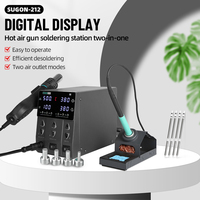 SUGON 212 760W 2-in-1 Soldering Station Hot Air Gun High Power With T12 soldering iron Mobile Phone Welding Repair Tools