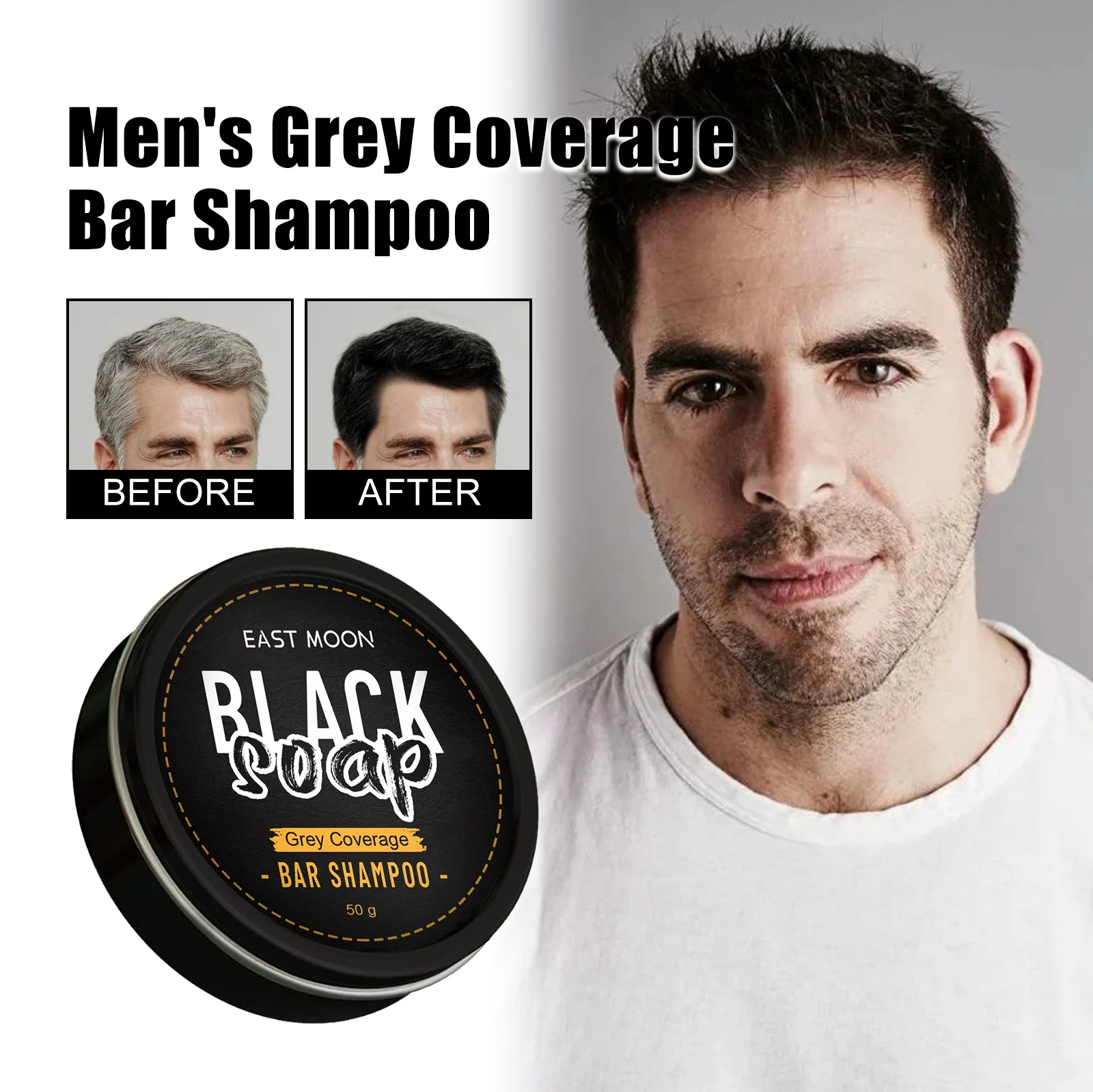 

Men's Color Revival Shampoo Bar - Natural Gray Hair Defense with Plant-Based Actives, Clean Formula for Vibrant Dark Hair