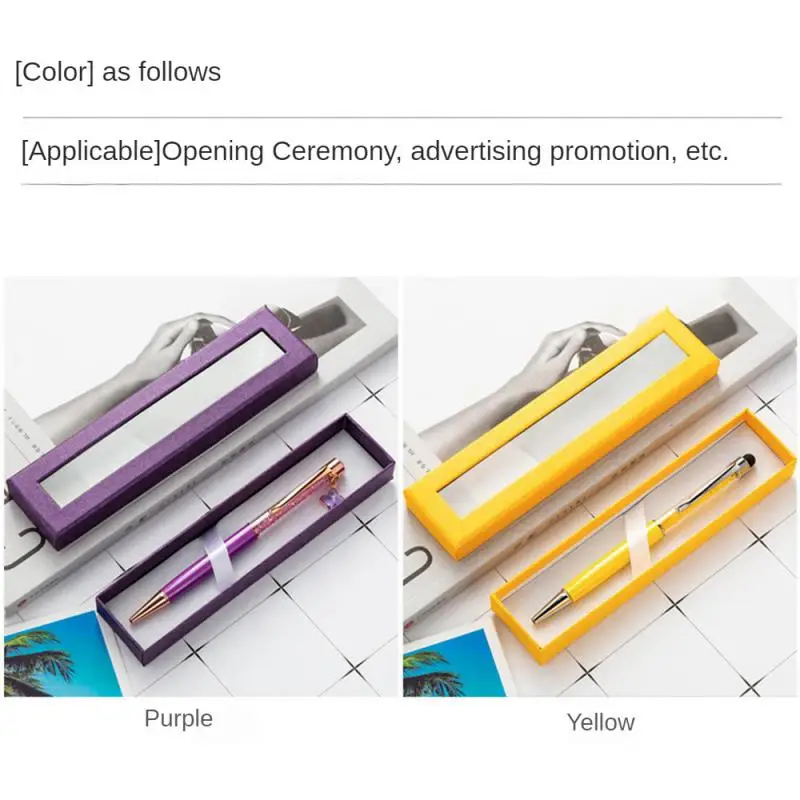 صندوق قلم شفاف بسيط محايد ، صندوق حبر جاف معدني جميل وعملي ، تصميم جميل