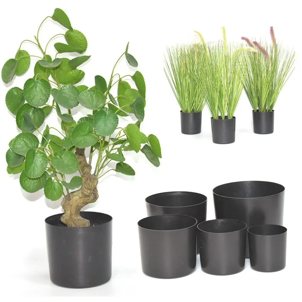 Black Straight Tube Plastic Nursery Plant Grow Pot Box Round Flower Pot Container Home Flowerpot Seed Succulents Garden Supplies