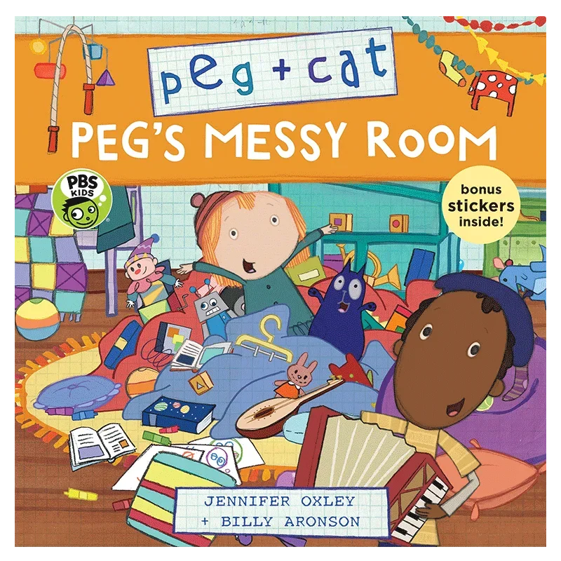 

Грязная комната Peg Cat Peg, Детские книги в возрасте 3, 4, 5, 6 лет, английские книжки с картинками, 9781536203462