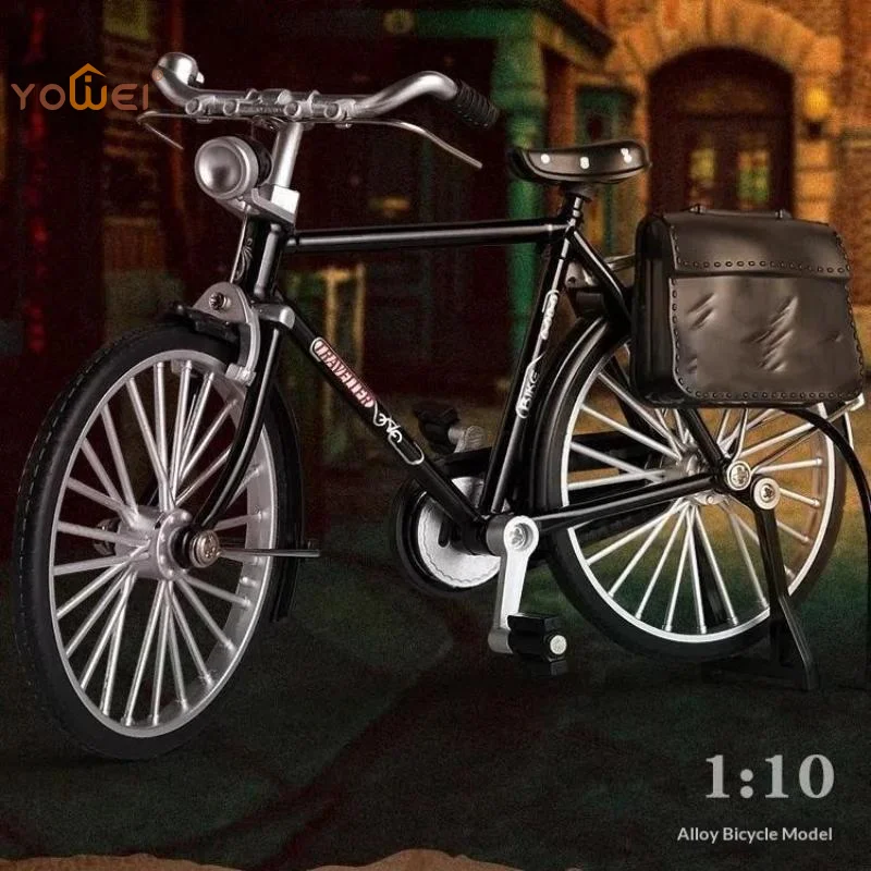 1:10 Handmade Diy Bicycle Model With A 28-Inch Frame A Retro 90s-Style Bike Assembly Toy Semi-Alloy Simulation Ornament