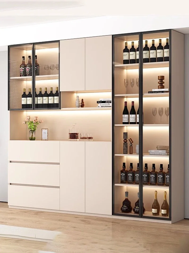 Simple Design Wine Cabinet Living Room Exhibition Lemari Sudut Collect Wine Cabinet Curio Bar Cabinet Vitrina Bar Furniture